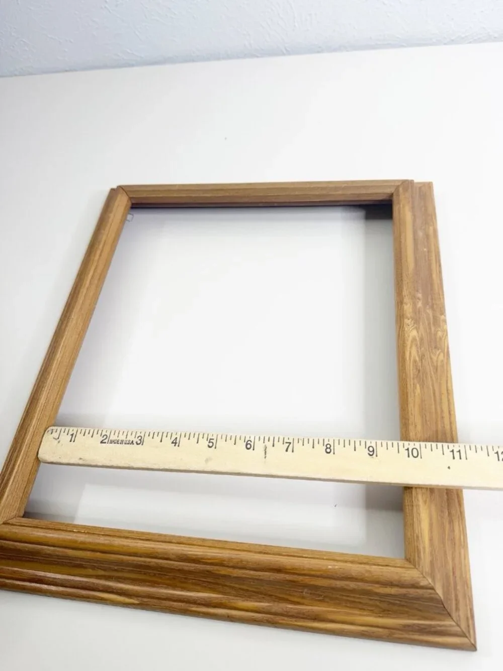 VTG Honey Oak Wood Frame Stepped Molding Frame 15x13 (Fits 9.5x11.5) EUC